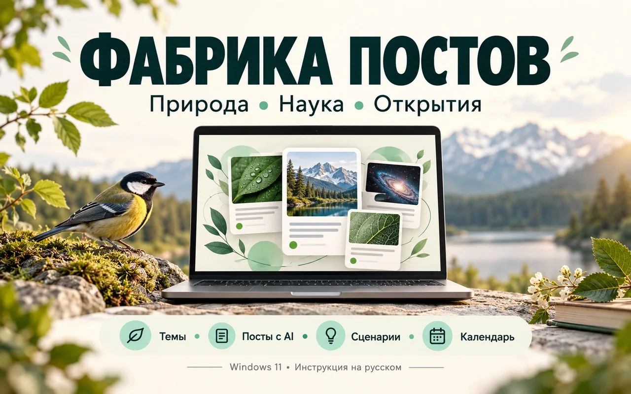 Фабрика постов для Windows: природа и наука